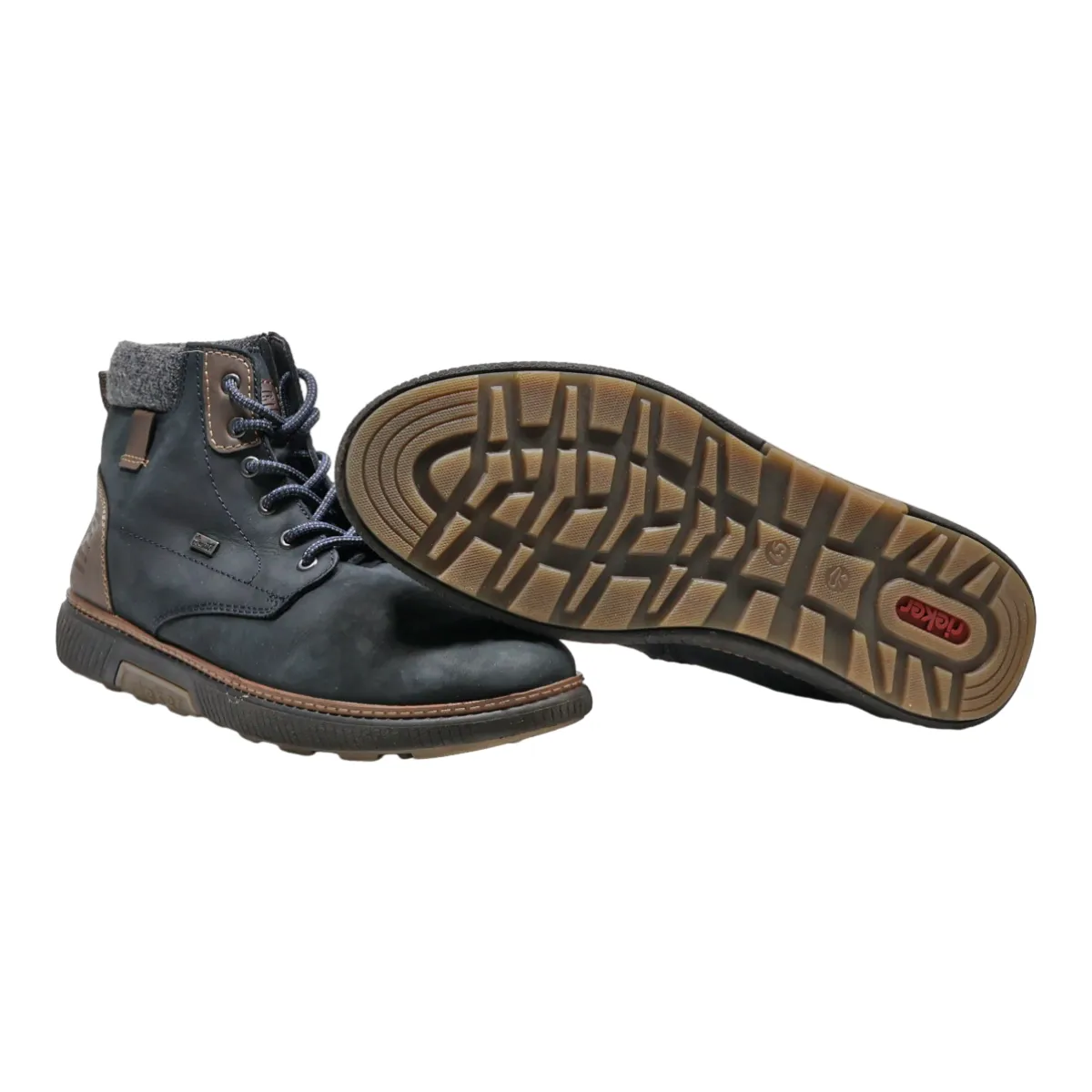 RIEKER Chukka Boots Black Leather Mens UK 10.5