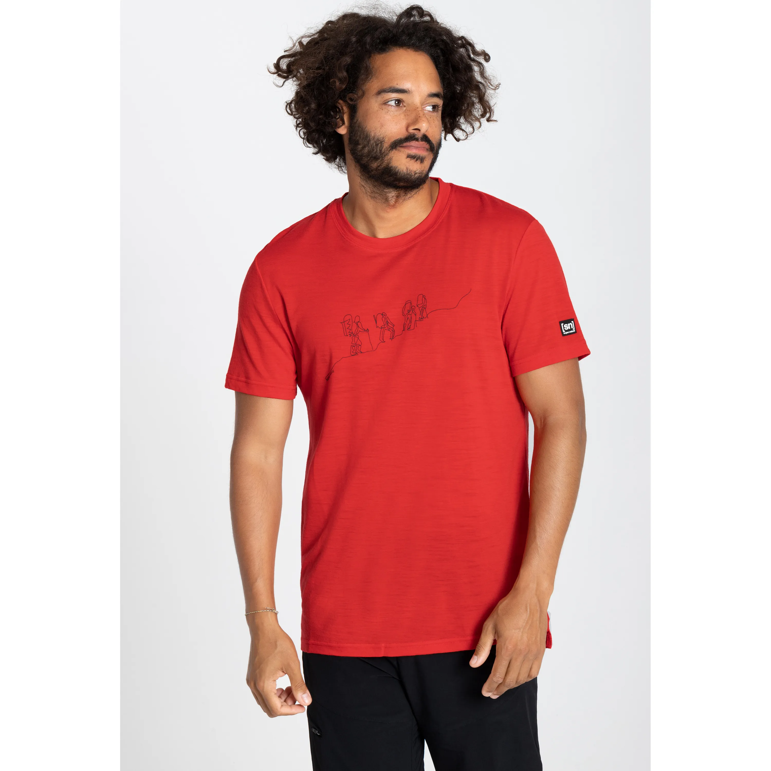 super.natural Men&#x27;s Hiking Tee High Risk Red/Wren | Buy super.natural Men&#x27;s Hiking Tee High Risk Red/Wren here | Outnorth
