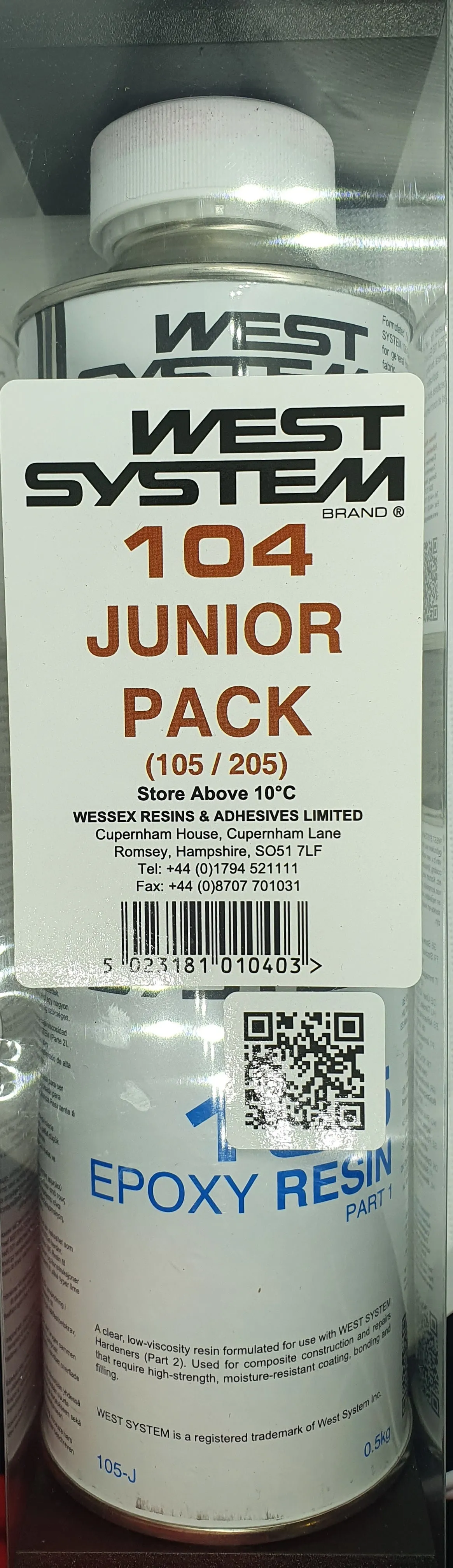 West System 104 Junior Pack 600g epoxy repair kit