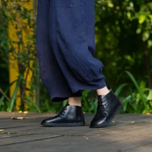 Zero Drop Lace-Up Soft Barefoot Ankle Booties Casual Work Combat Boots Mori Girl Designer Shoes Brush-Off