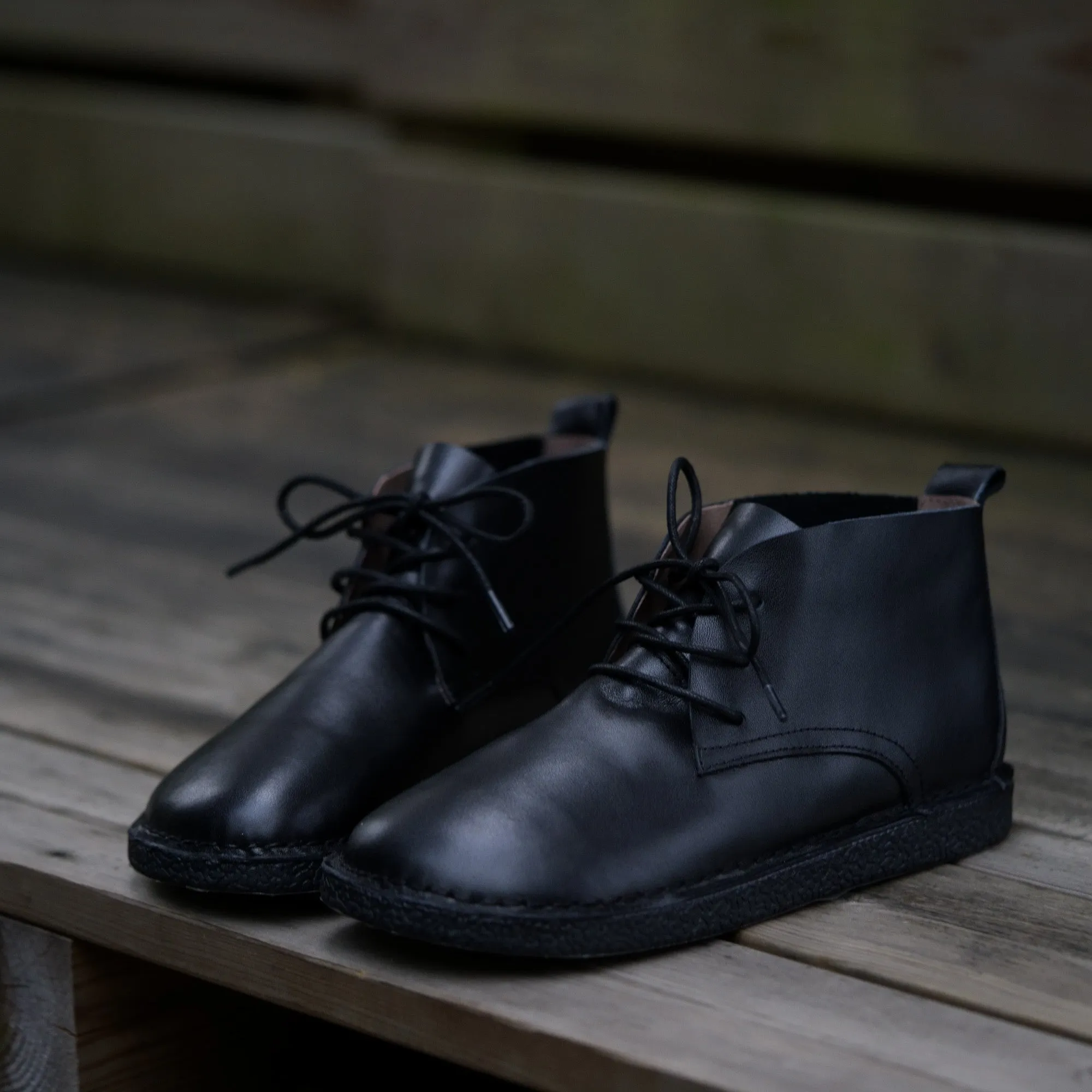 Zero Drop Lace-Up Soft Barefoot Ankle Booties Casual Work Combat Boots Mori Girl Designer Shoes Brush-Off